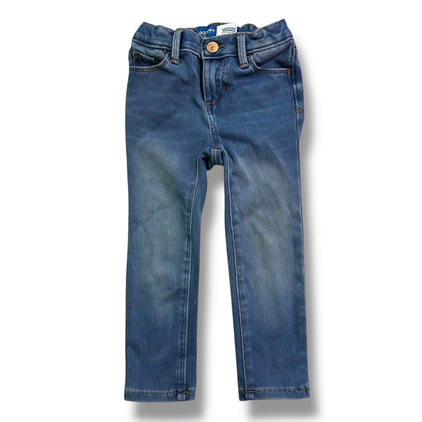 Old Navy Toddler Girl Size 3T Adjustable Waist Jeans Rockstar Denim Jegging