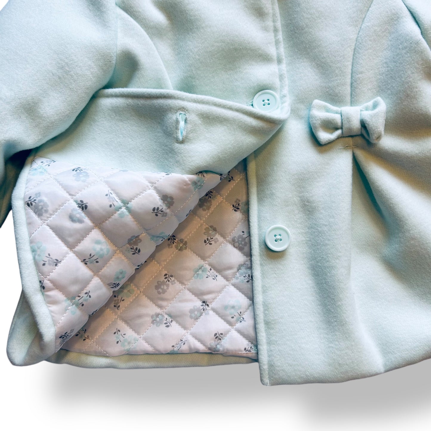 NEW! Little Me Toddler Girls Size 2T Pea Coat Midweight Pleated with Bows