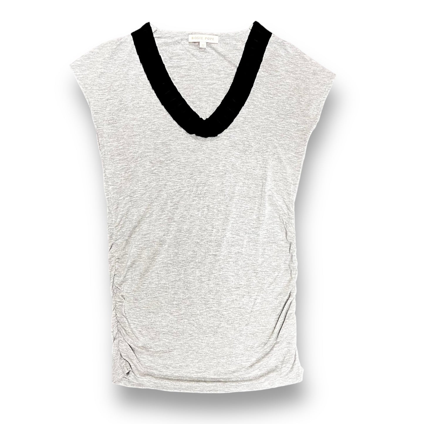 Rosie Pope Size M Gray Ribbon V-Neck Comfy Maternity Top