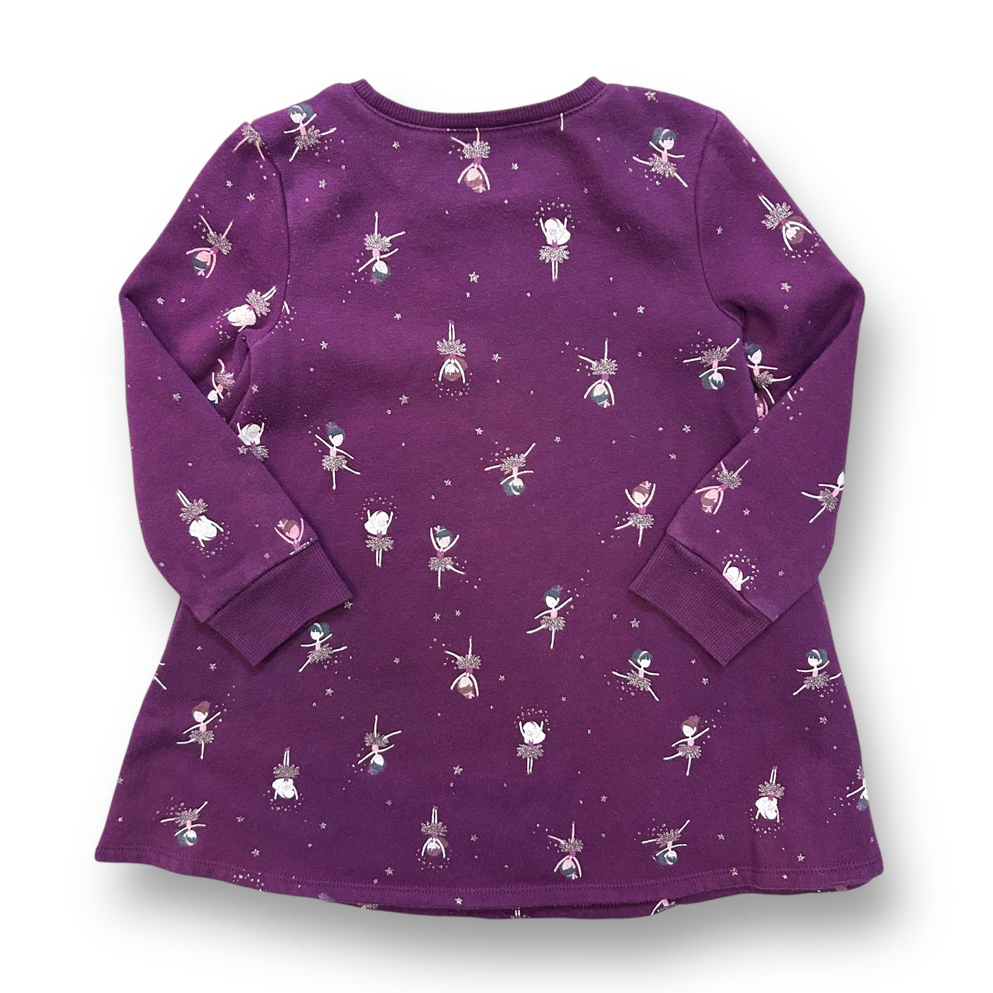 Jumping Beans Girls Size 4T Purple Plum Ballerinas Long Sleeve Dress