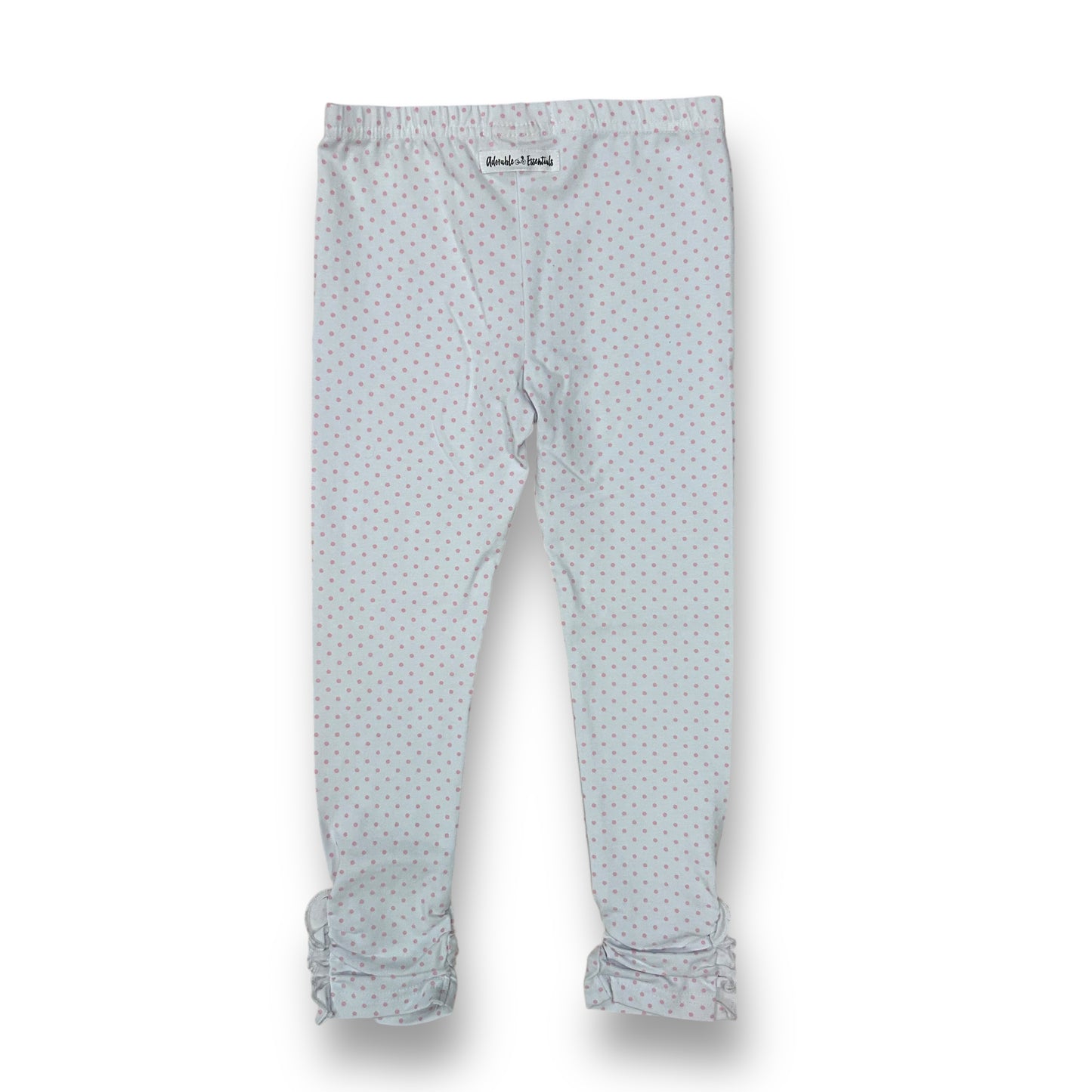 Girls Size 6 Polka Dot Adorable Essentials Ruffled Leggings with Button Accents