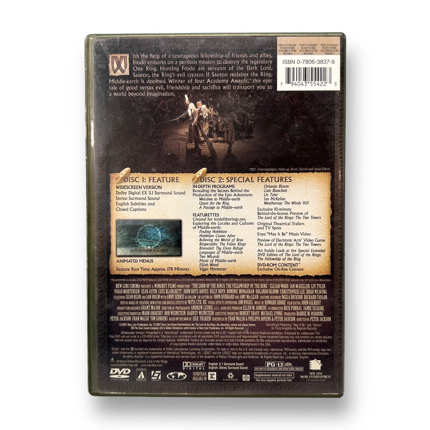 The Lord of the Rings DVD - The Fellowship of the Ring