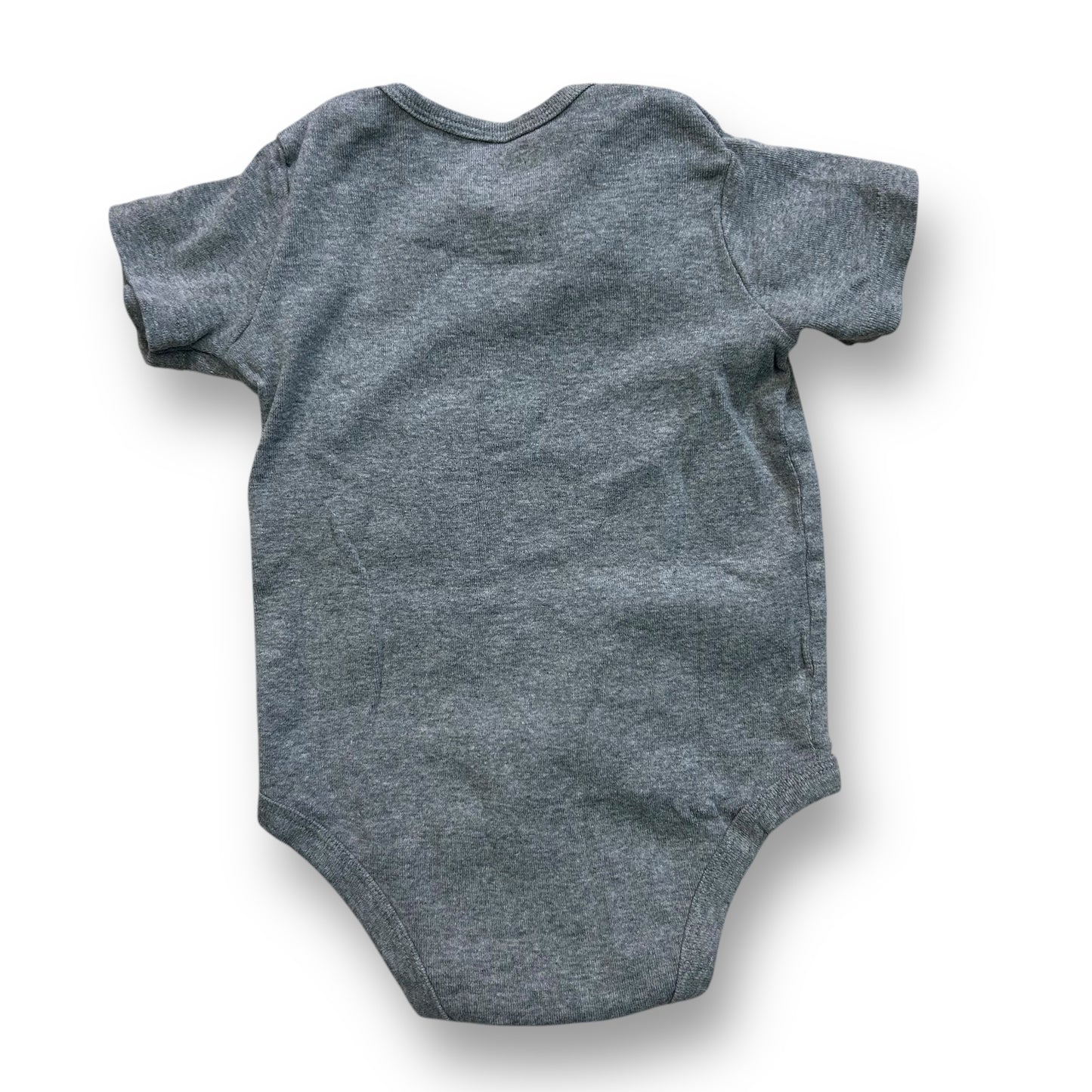 Boys Size 18 Months Gray Snap-Bottom Short Sleeve Cotton Bodysuit