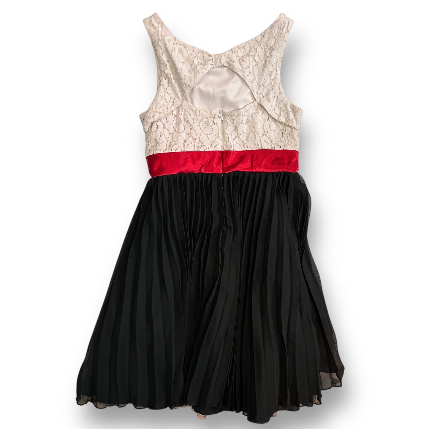 Emily West Girls Size 12 Youth Pleated Black and White Sleeveless Dress