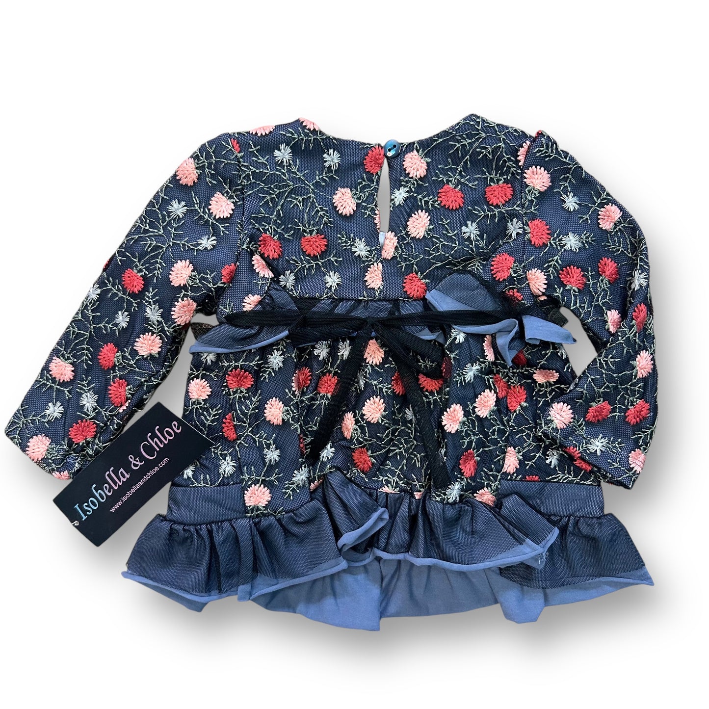NEW! Isobella & Chloe Baby Girl Size 12 Months Embroidered Boutique Blouse