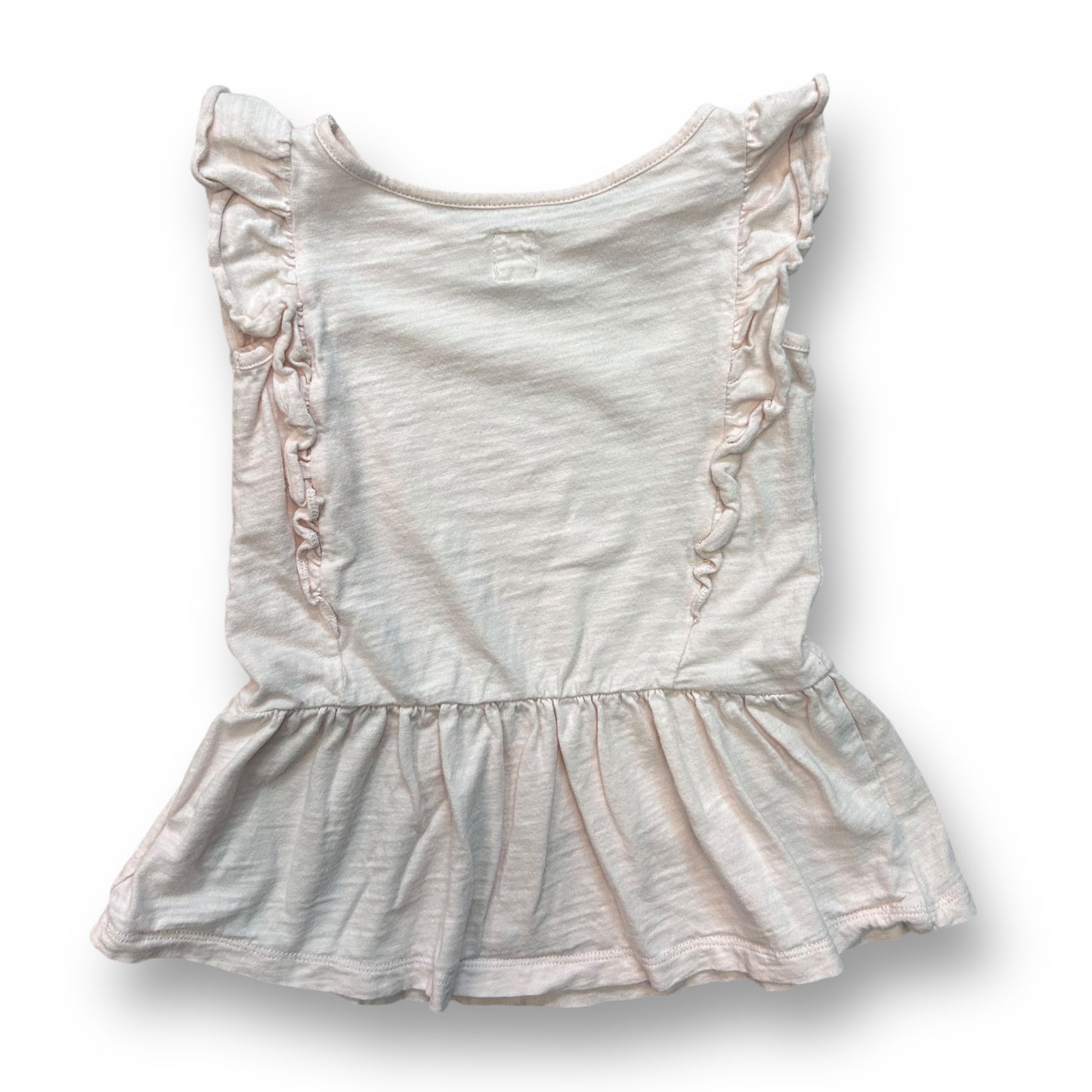 Baby Gap Dress Girls Size 12-18 Months Pink Donut Theme Flutter Sleeve Dress