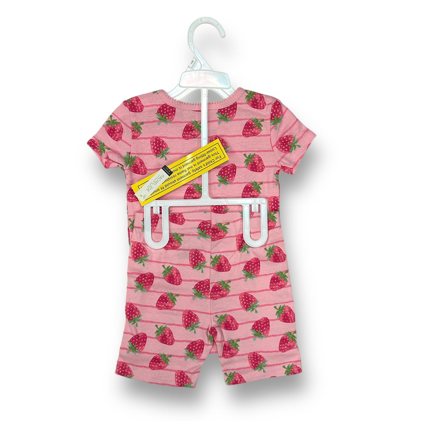 NEW! Rachel Zoe Size 4T Girls Cotton Pajamas Pink Strawberry 2-Pc Shorts Set