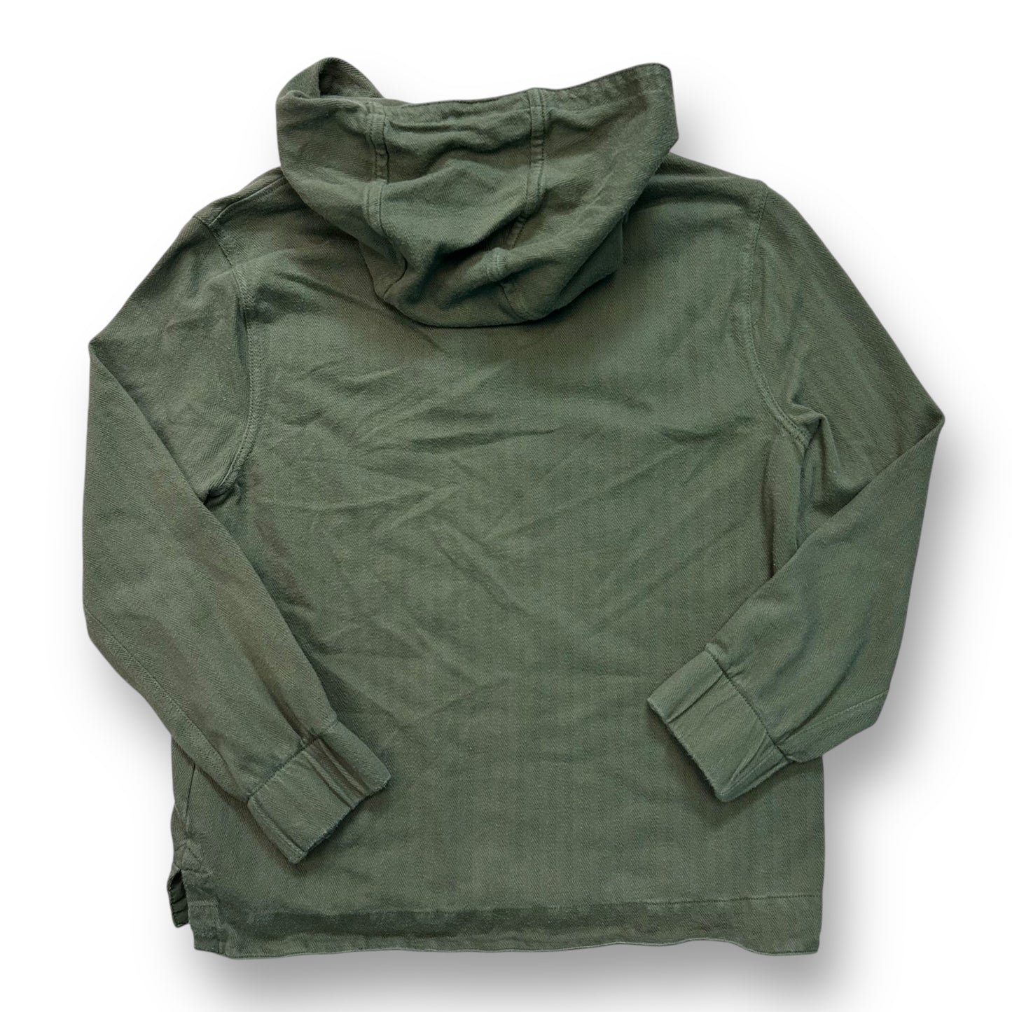 Gap Size 10 Youth Boys Hunter Green Button Pocket Long Sleeve Hoodie Shirt