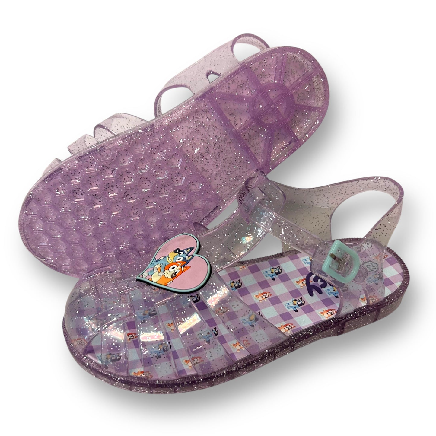 Girls Bluey Sandals Size 12 Kids Clear Purple Jellies