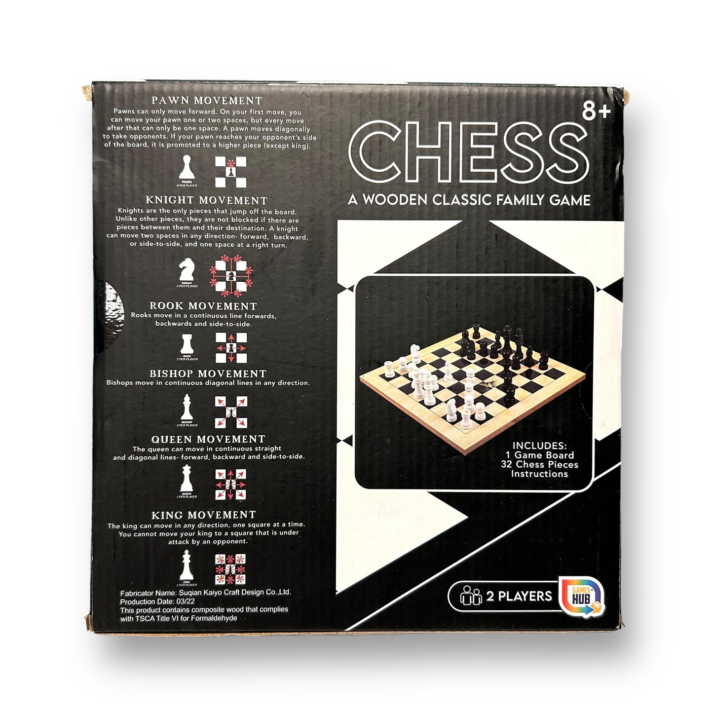 NEW! Wooden Chess Game Board Set