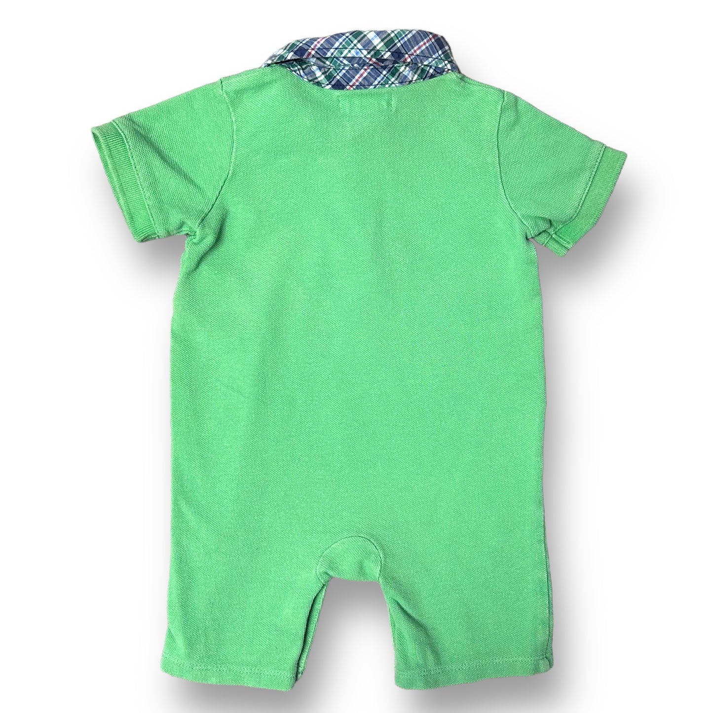 Ralph Lauren Baby Boy Size 9 Months Romper Green Short Sleeve Polo One Piece