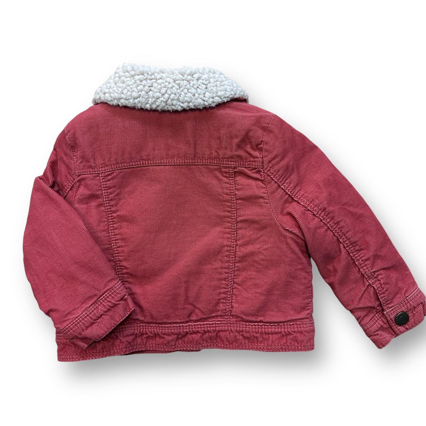 Old Navy Boy Size 12-18 Months Corduroy Jacket with Snaps, Sherpa Lining, Collar