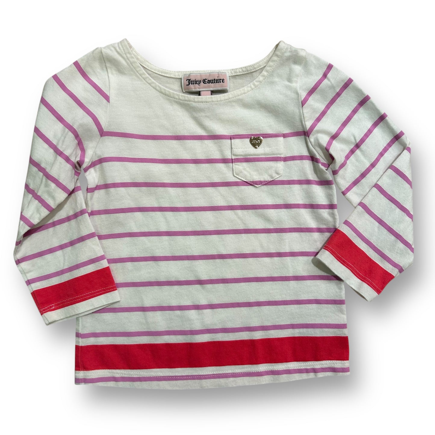 Juicy Couture Girls Size 12-18 Months Striped Long Sleeve Shirt with Pocket