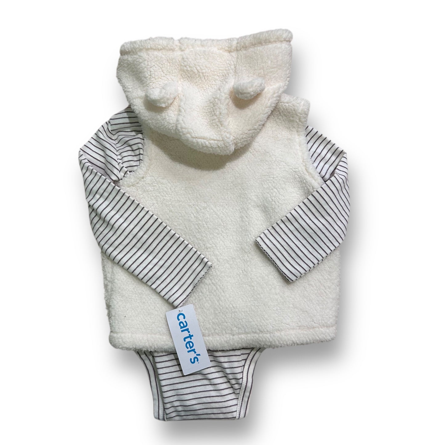 NEW! Carter's Boys Size 24 Months Soft Teddy Bear Hoodie & Bodysuit