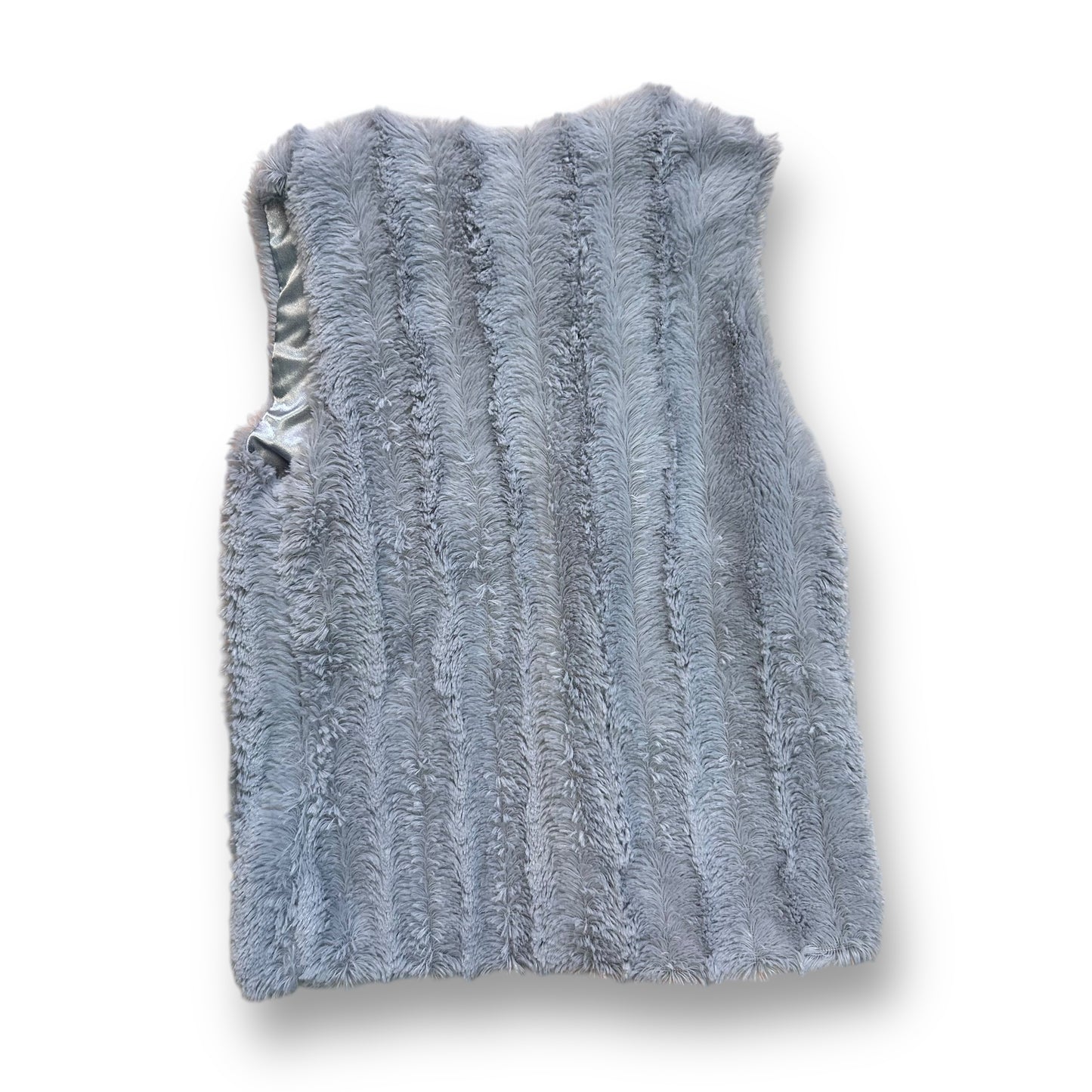 Beautees Size 4 Girls Gray Faux Fur Sweater Vest Overcoat