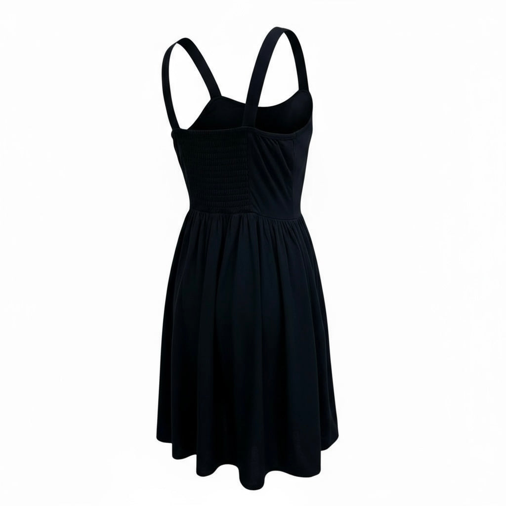 Forever 21 Juniors Size XS Black Cotton Dress Empire Waist Sleeveless Sundress