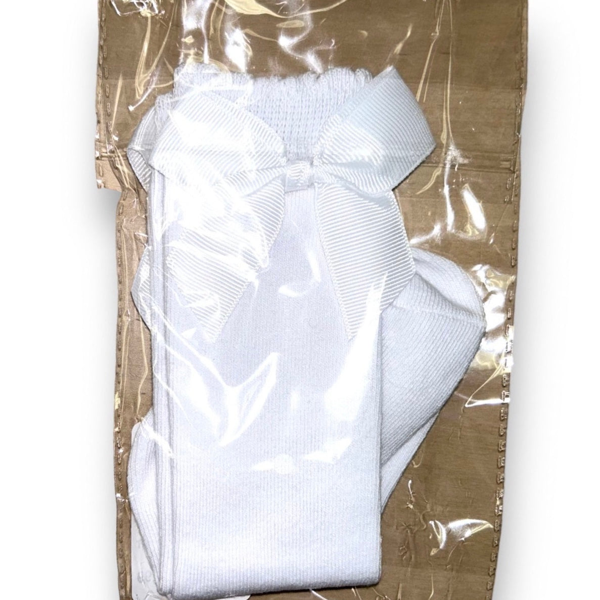 NEW! Toddler Girls White Knee High Dress Socks with Bows, Ages 2-3 Years