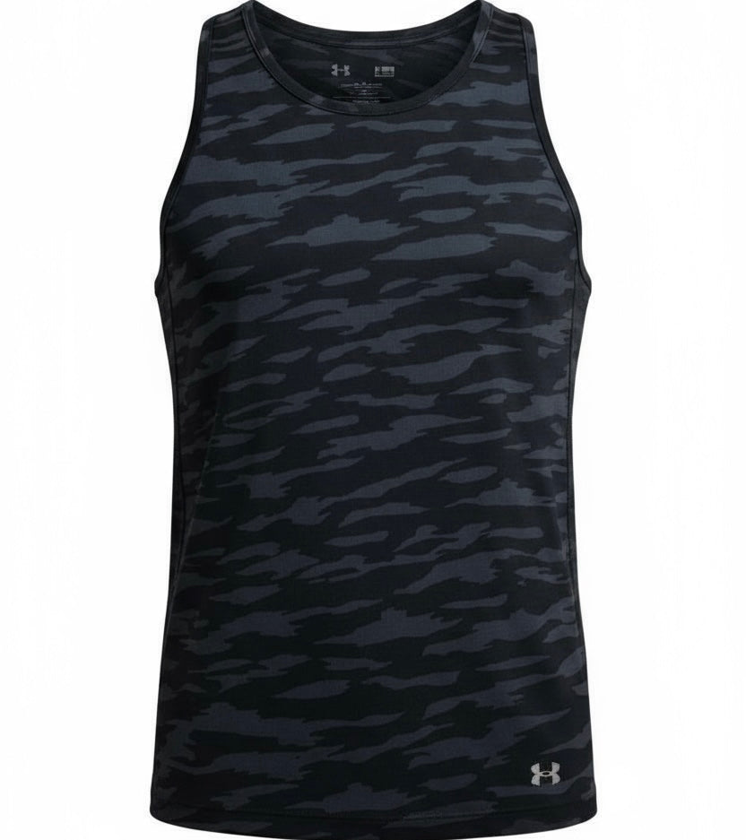 Men's Under Armour Size XS Black Camo Ribbed Athletic Fitted Tank
