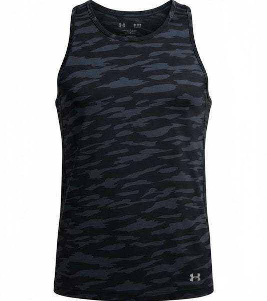 Men's Under Armour Size XS Black Camo Ribbed Athletic Fitted Tank