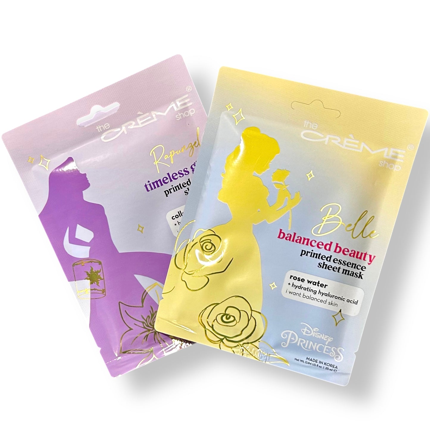 NEW! The Crème Shop Face Mask (2 Pack) Disney Princess Girls Sheet Mask Set