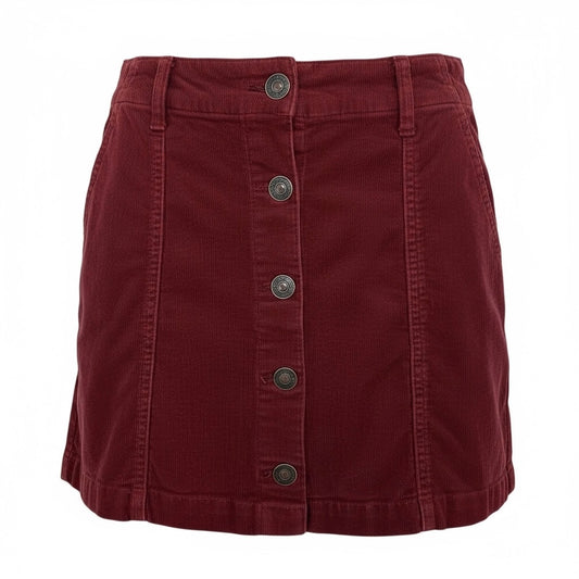 H&M Corduroy Skirt Women's Size Small Adjustable Waist with Buttons