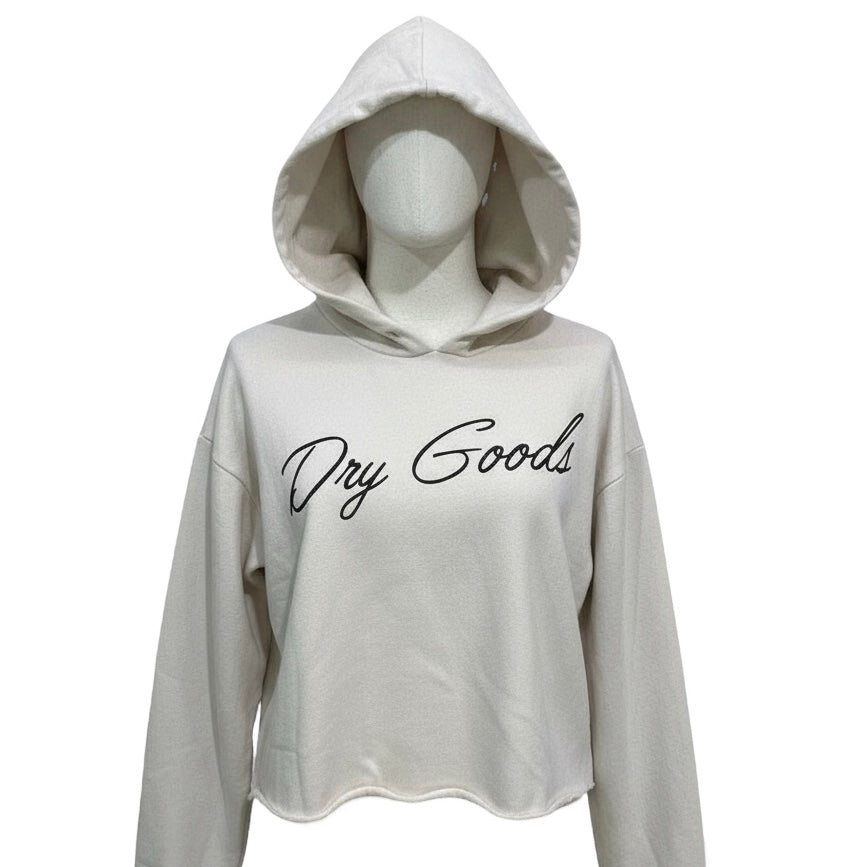 Originality Crop Hoodie Women's XS Pullover Ivory Cropped Sweatshirt