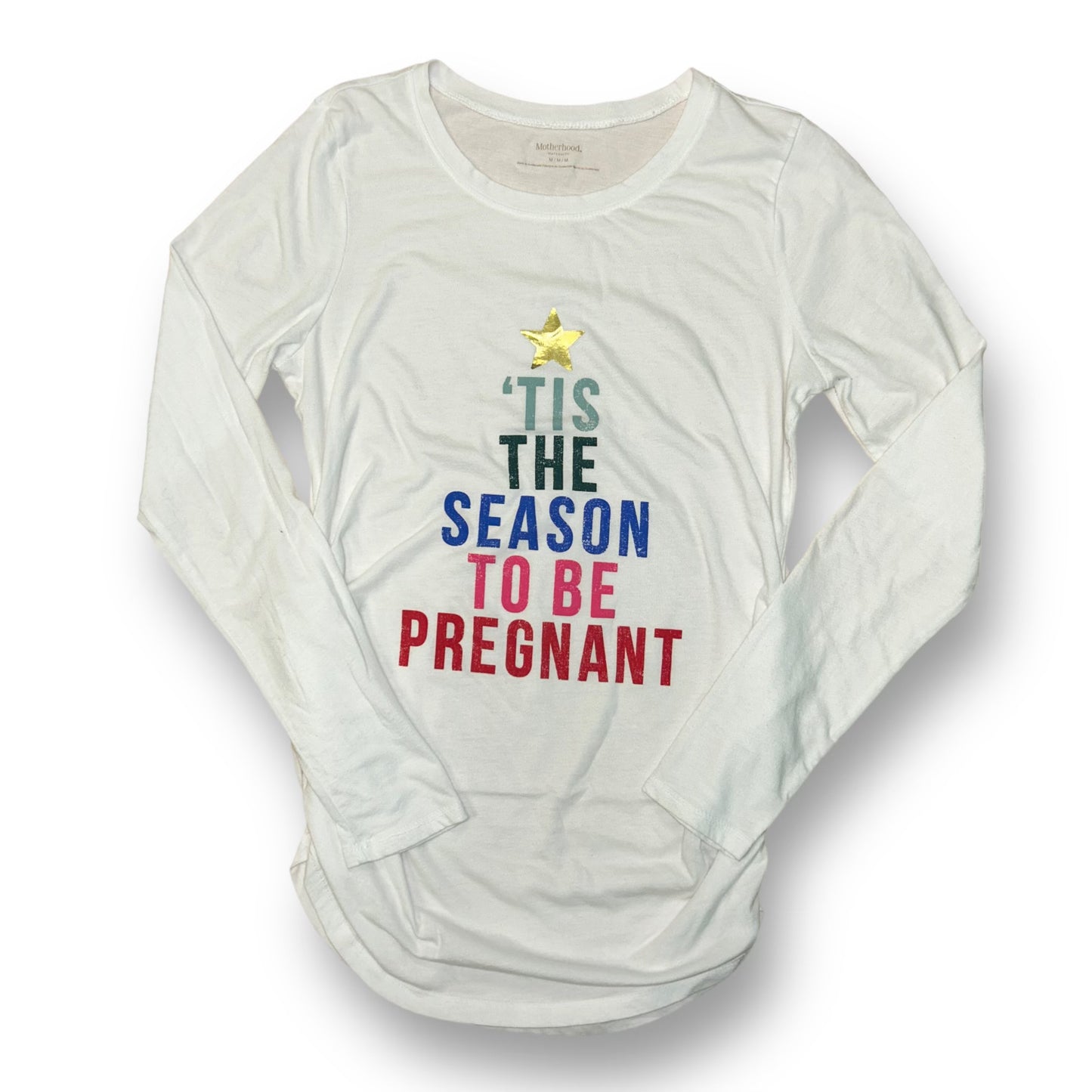 Motherhood Size M White Christmas Maternity Top