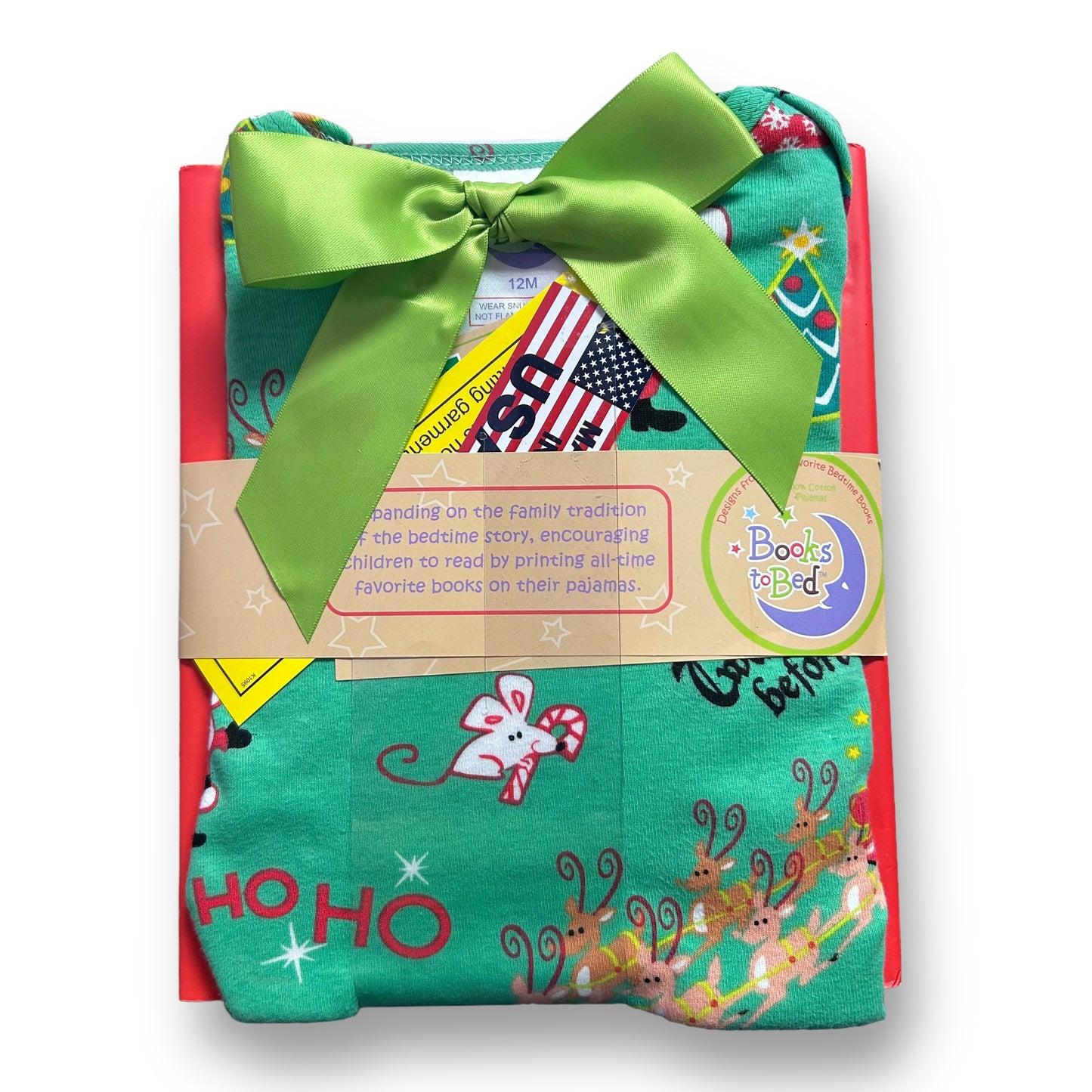 NEW! 'Twas the Night Before Christmas Book & Size 12 Months Pajamas Set