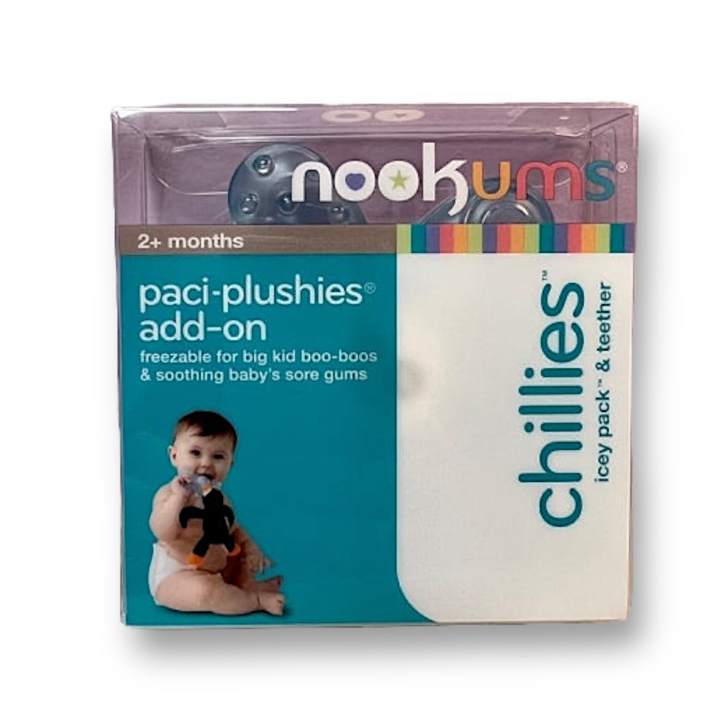 NEW! Nookums Paci-Plushies "Chillies" Add-On Teether, Blue
