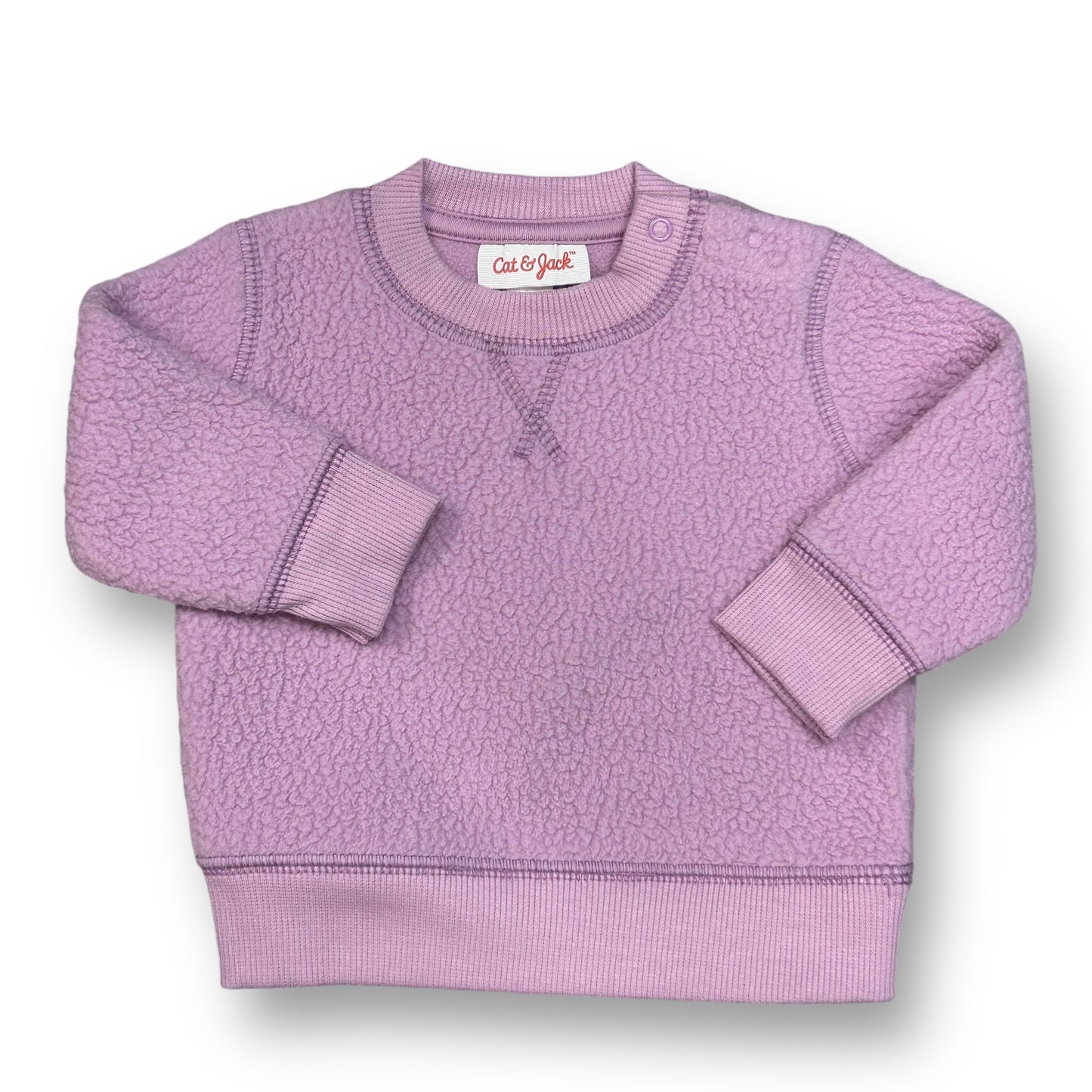Baby Girl Cat & Jack Size 0-3 Months Purple Sherpa Pullover Sweatshirt