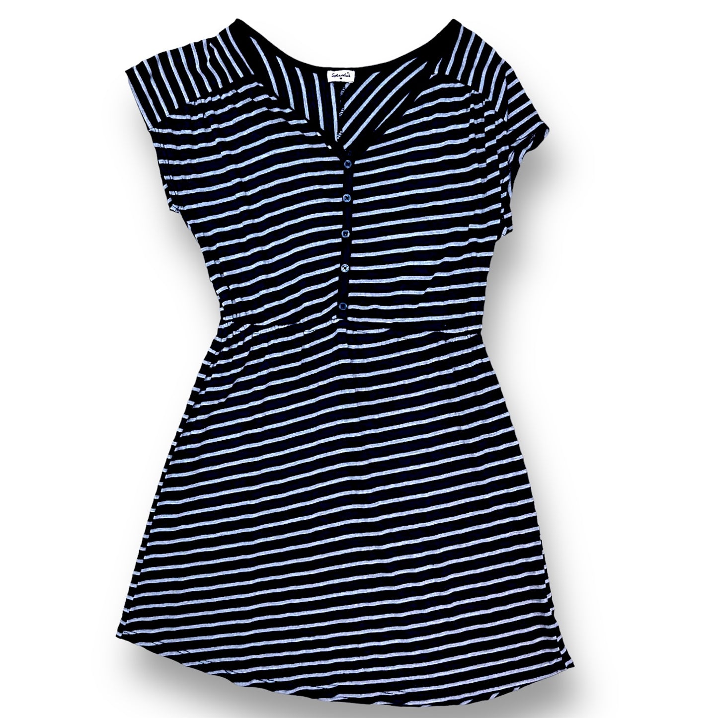 Splendid Girls Size 12 Youth Navy Empire Waist Button-Top Dress