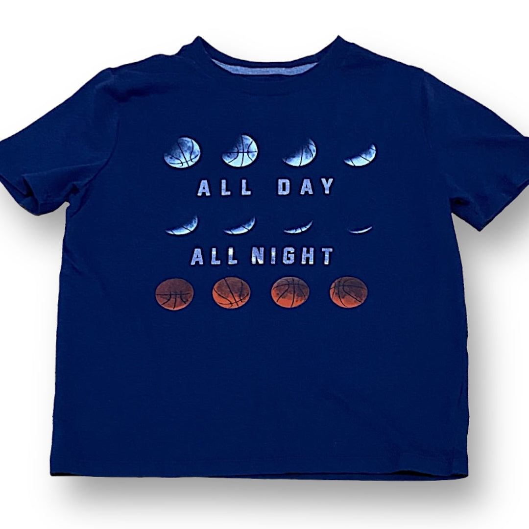 Old Navy Boys Size 8 Short Sleeve Tee Dark Blue Basketball T-Shirt