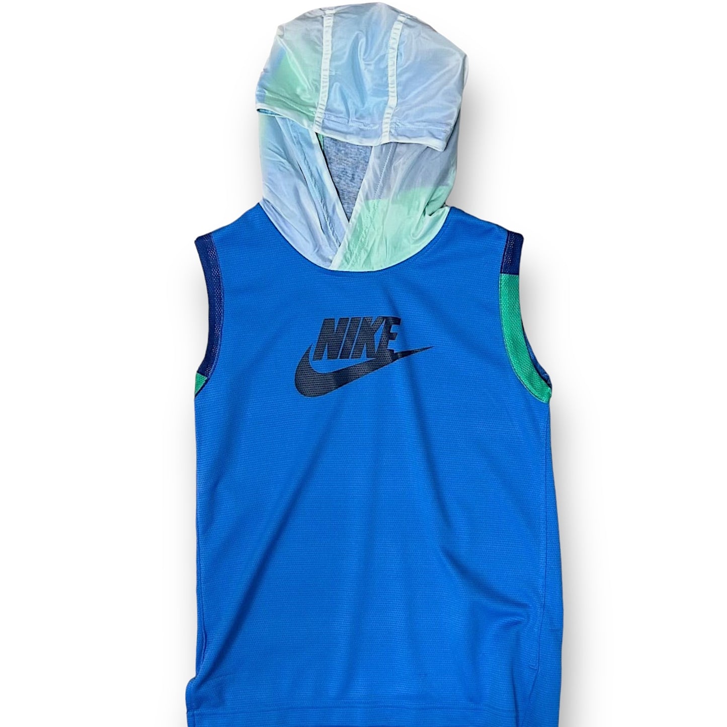 Youth Nike Dri-Fit Boys Size 14/16 Blue Athletic Tank with Hood