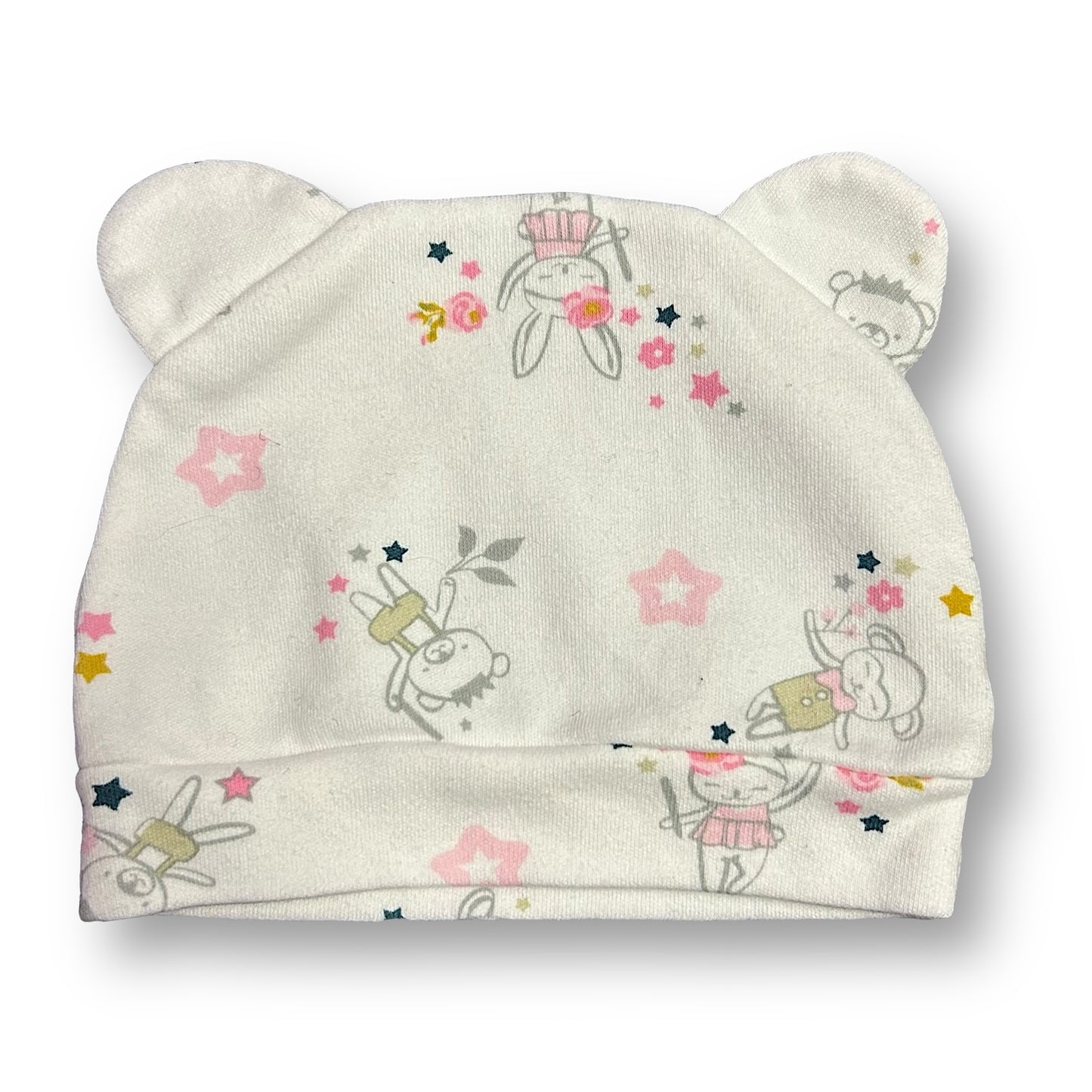 Newborn Baby Girls 0-3 Months Hat Animal Friends Ballerina Beanie with Ears