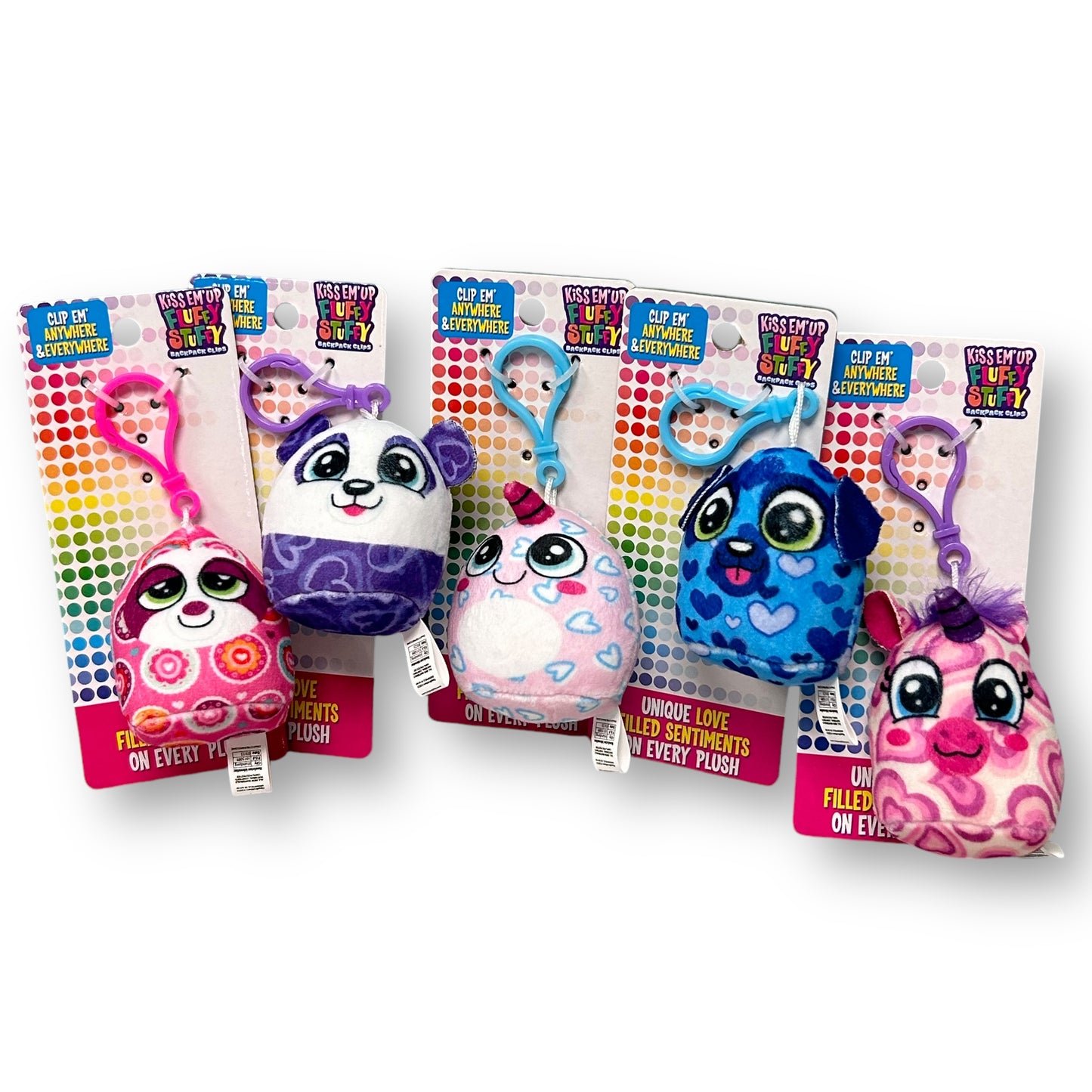 NEW! Backpack Buddies Squishy Plush Inspirational Keychain