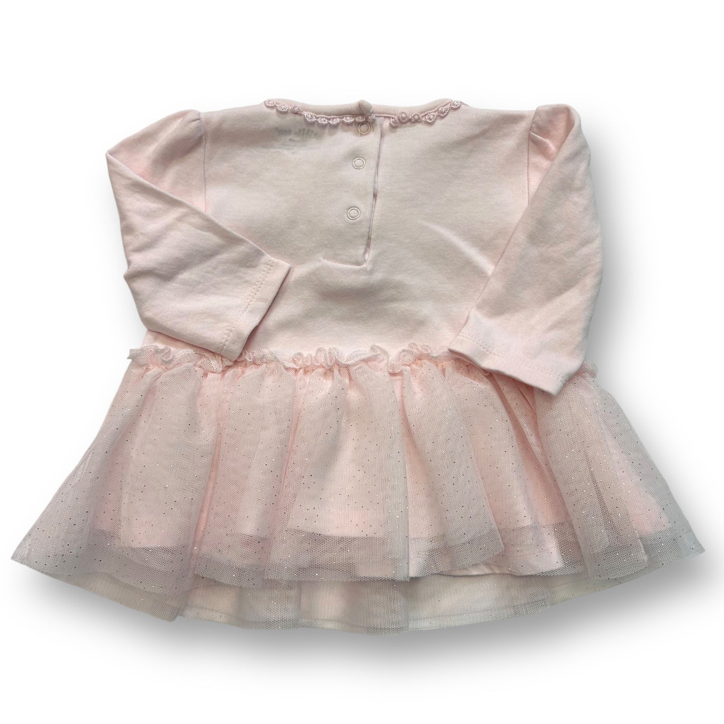 Girls Little Me Size 6 Months Pale Pink Long Sleeve Tulle Bottom Dress