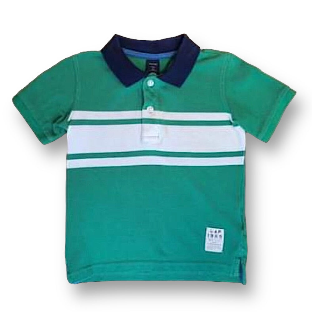 Gap Kids Boys Polo Shirt Size 4 Green Short Sleeve Collared Shirt with Logo