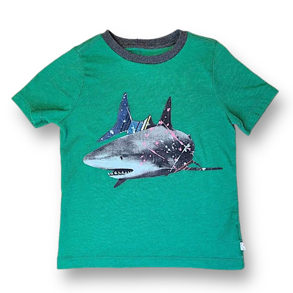 Gap Kids Size 4/5 Boys Shark Tee Green Short Sleeve Shirt