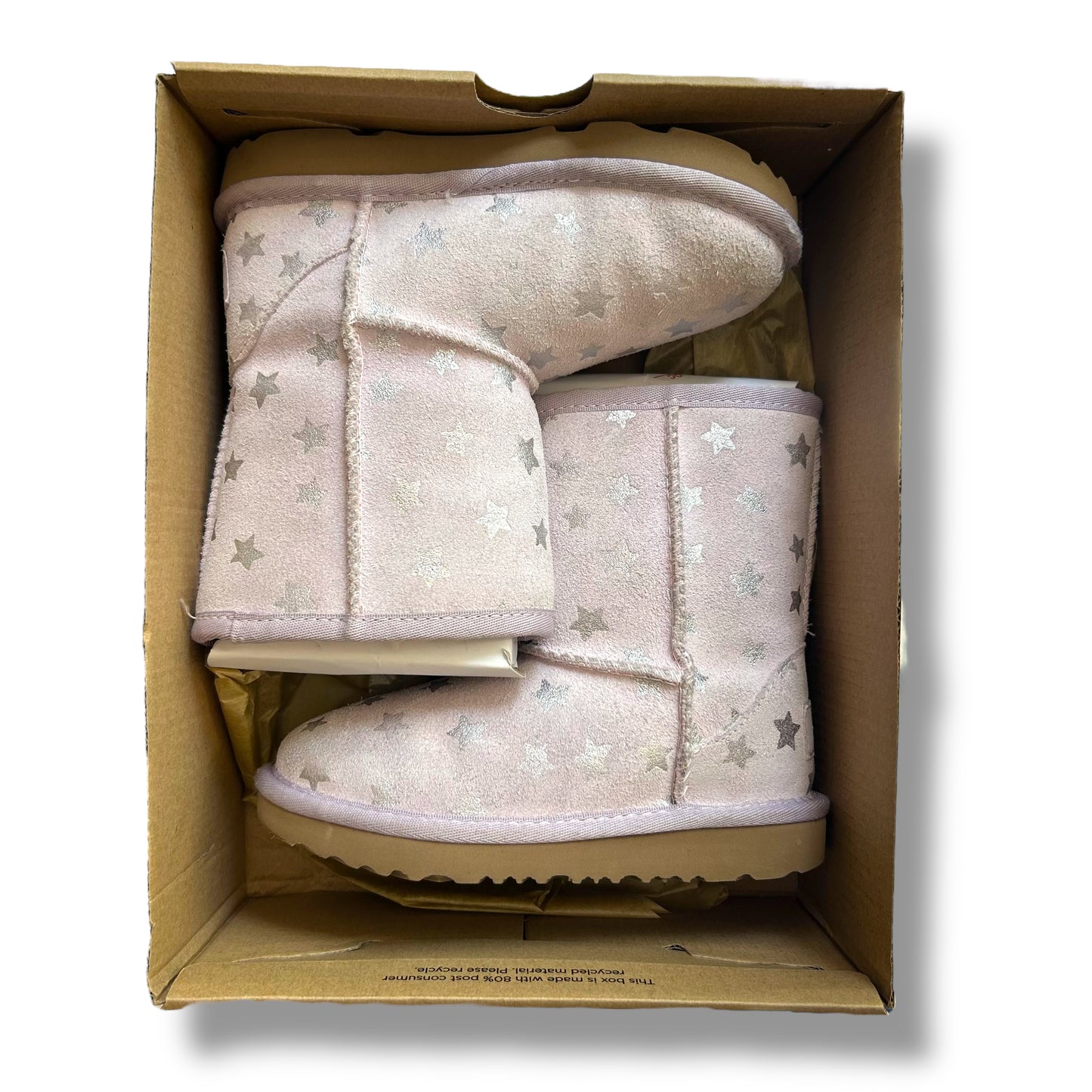 Girls UGG Boots Size 10 Classic II Short Stars Sheepskin Boots