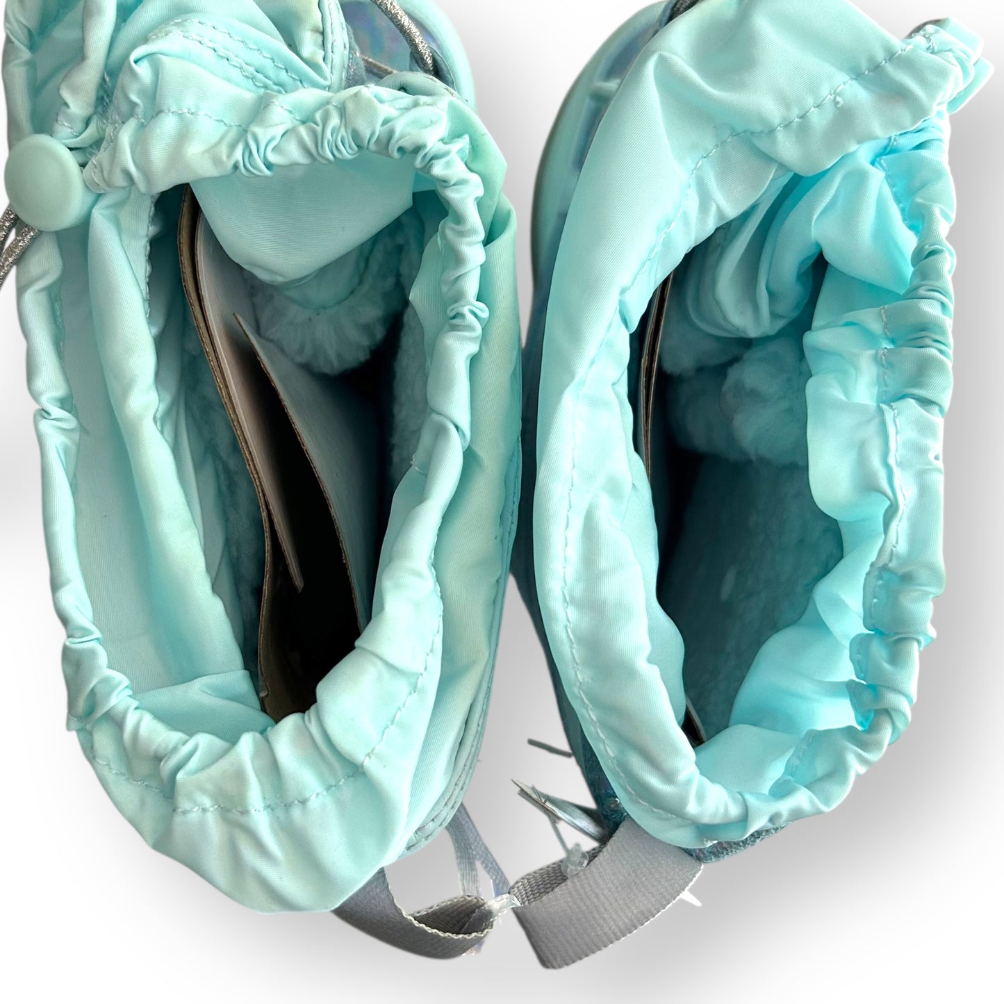 NEW! Lands End Girls Snow Boots Size 4 Aqua Metallic Insulated Youth Ski Boots