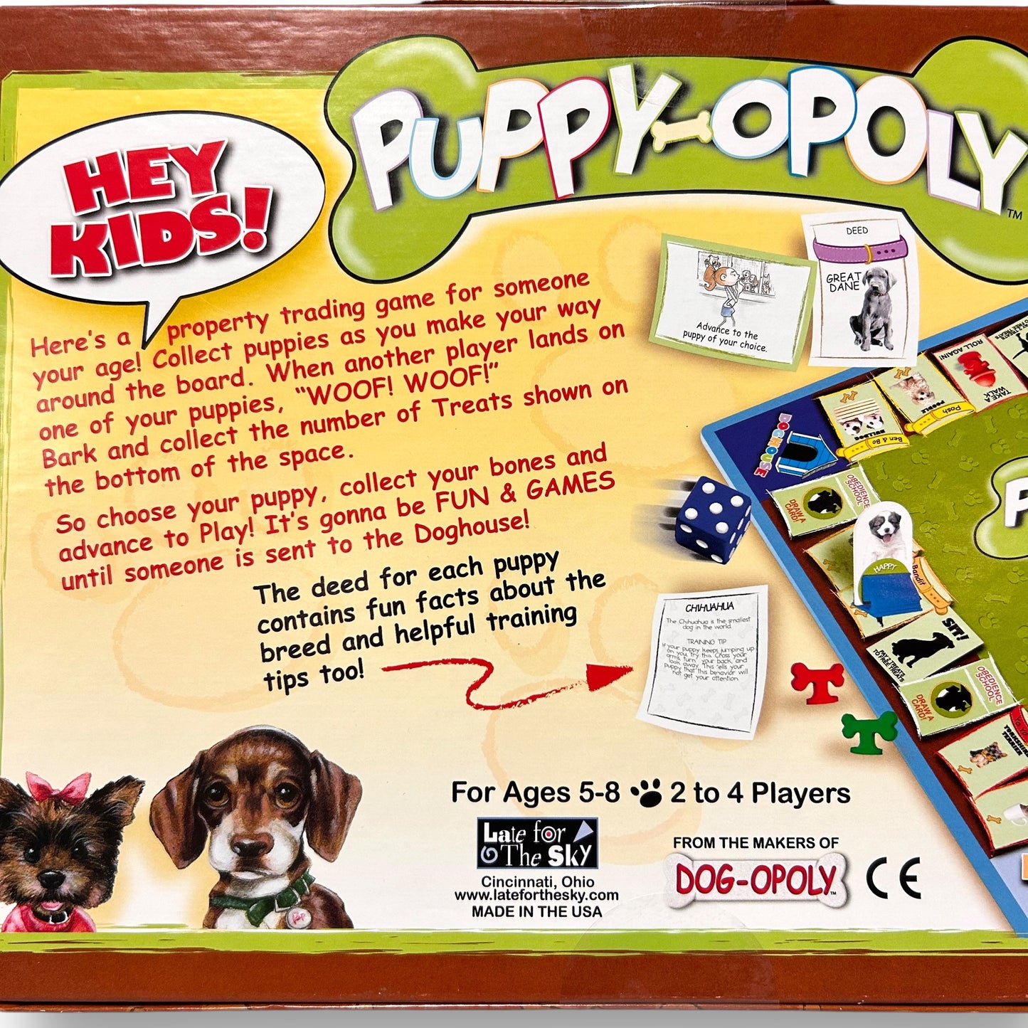 Puppy-Opoly Monopoly Board Game Complete Set, 2-4 Players Ages 5+