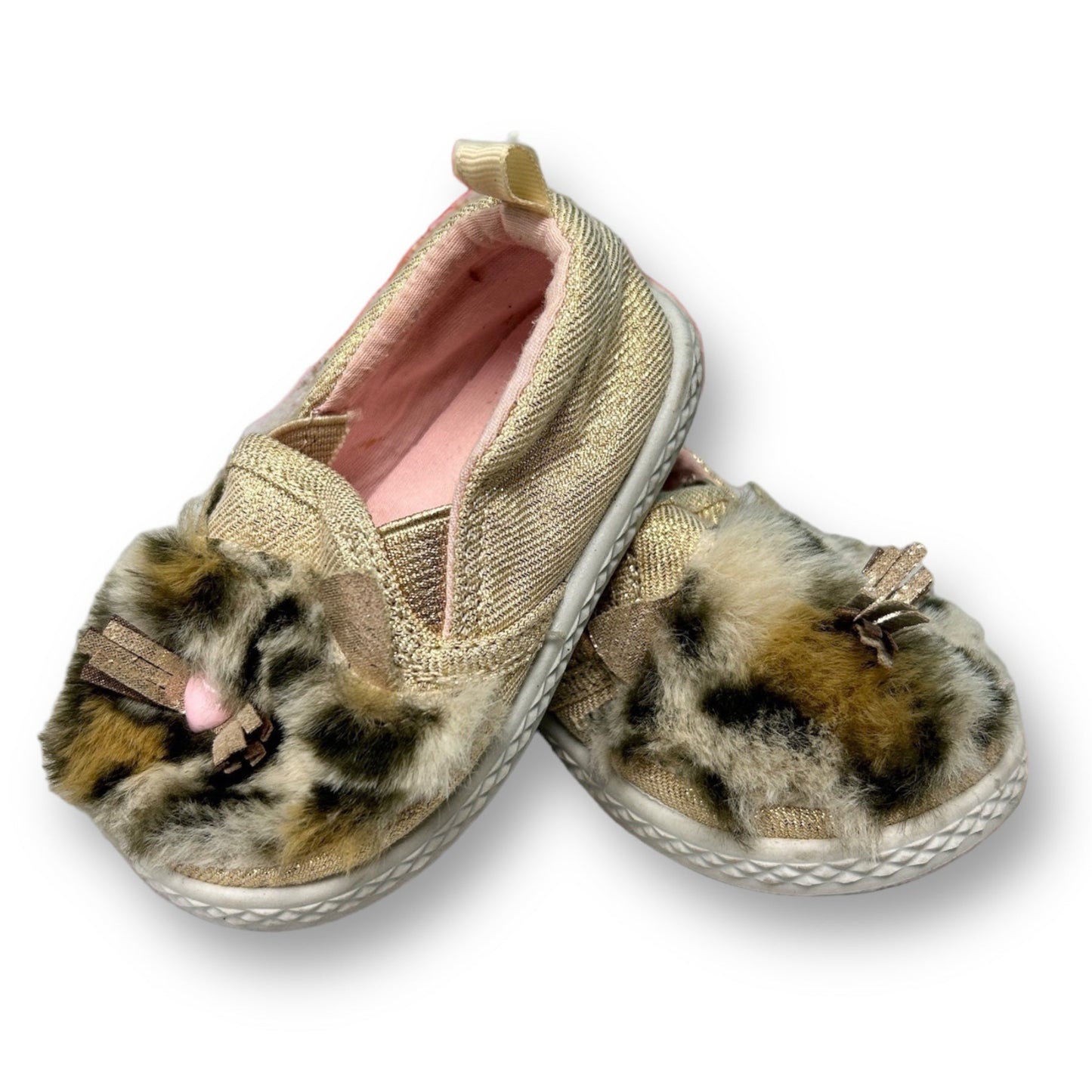 Baby Girl Size 3 Shoes Faux Fur Kitty Whisker Slip On Sneaker