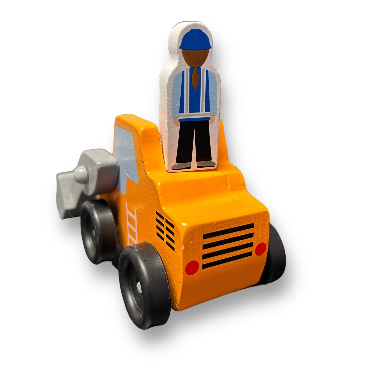 Melissa & Doug Wooden Toy Vehicle and Construction Worker