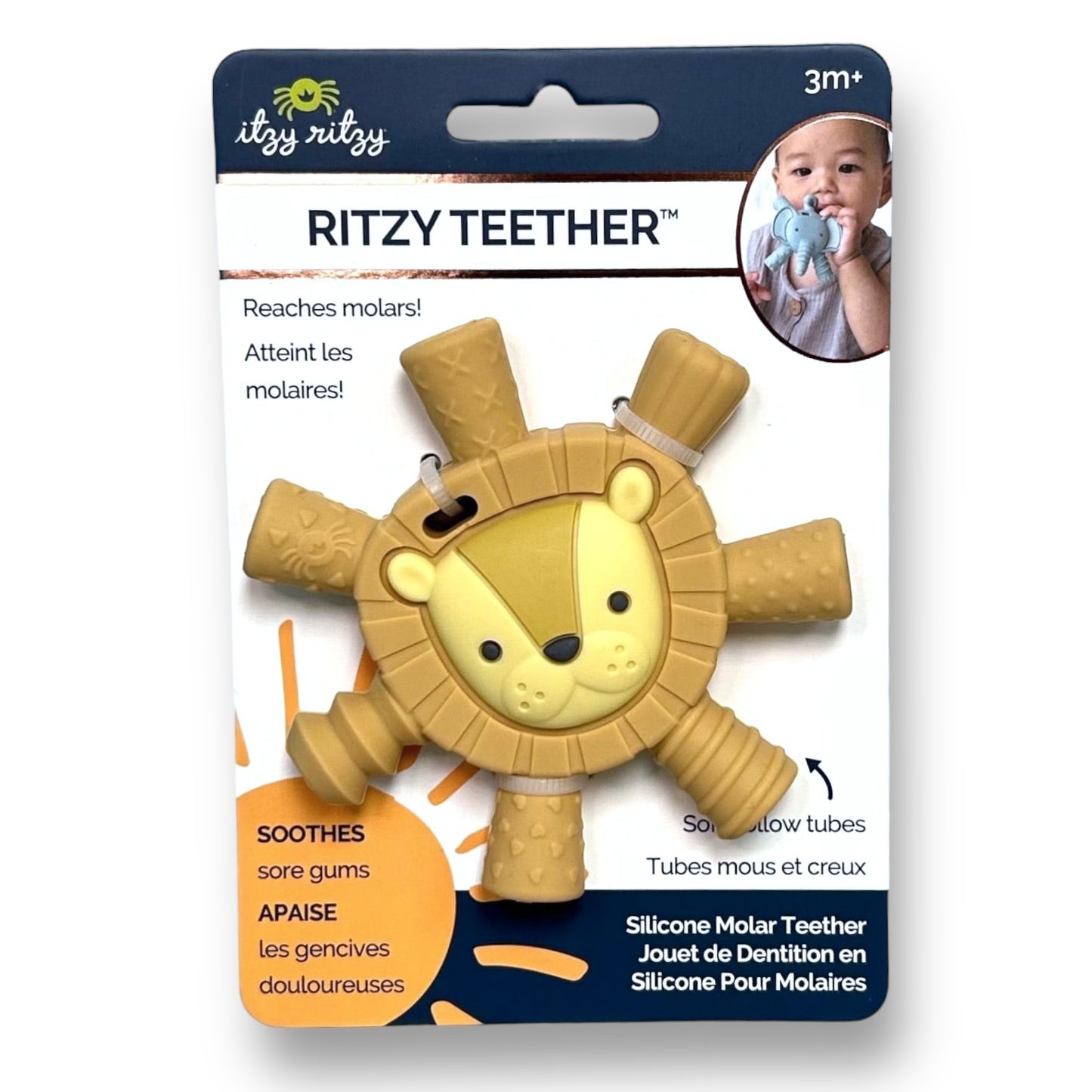 NEW! Itzy Ritzy Buddy the Lion BPA Free Silicone Baby Teether 3m+