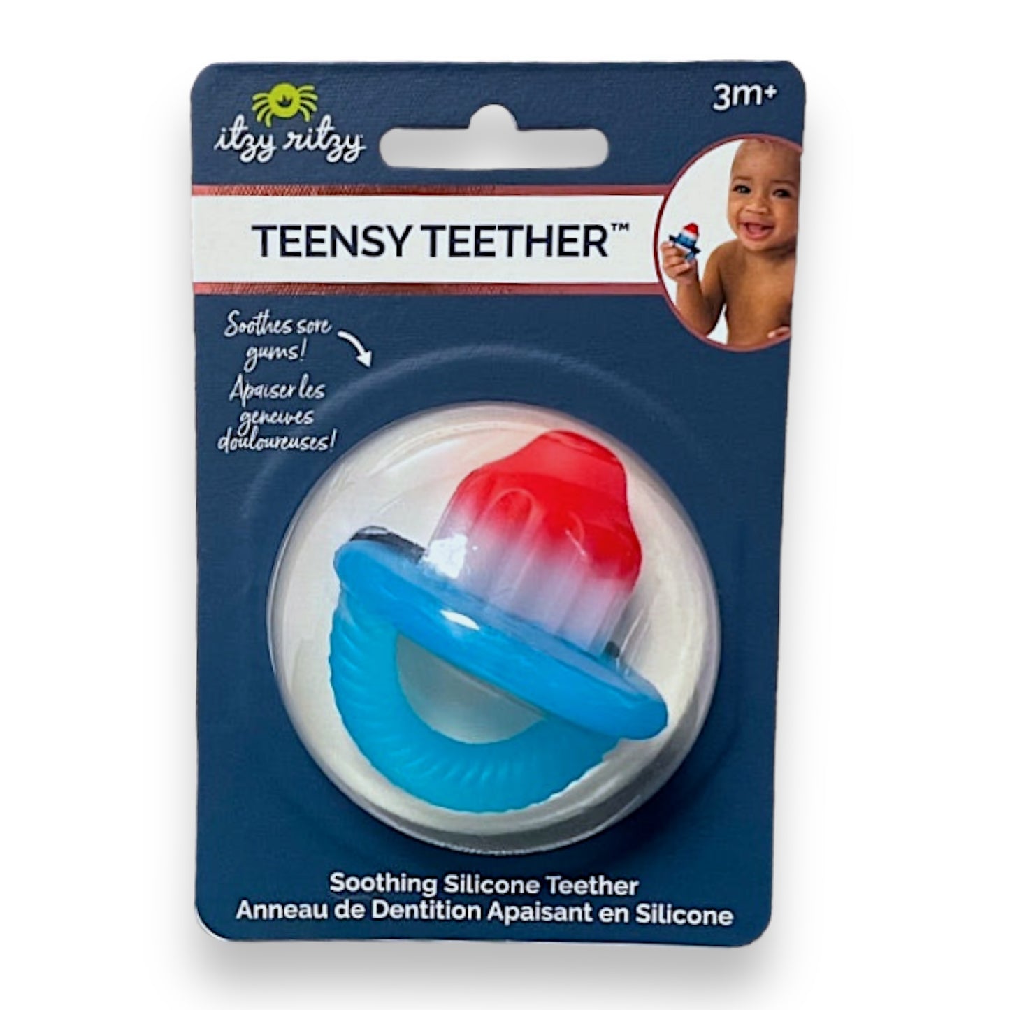 NEW! Itzy Ritzy Teensy Teether Hero Bomb Pop BPA Free Silicone Pacifier 3m+