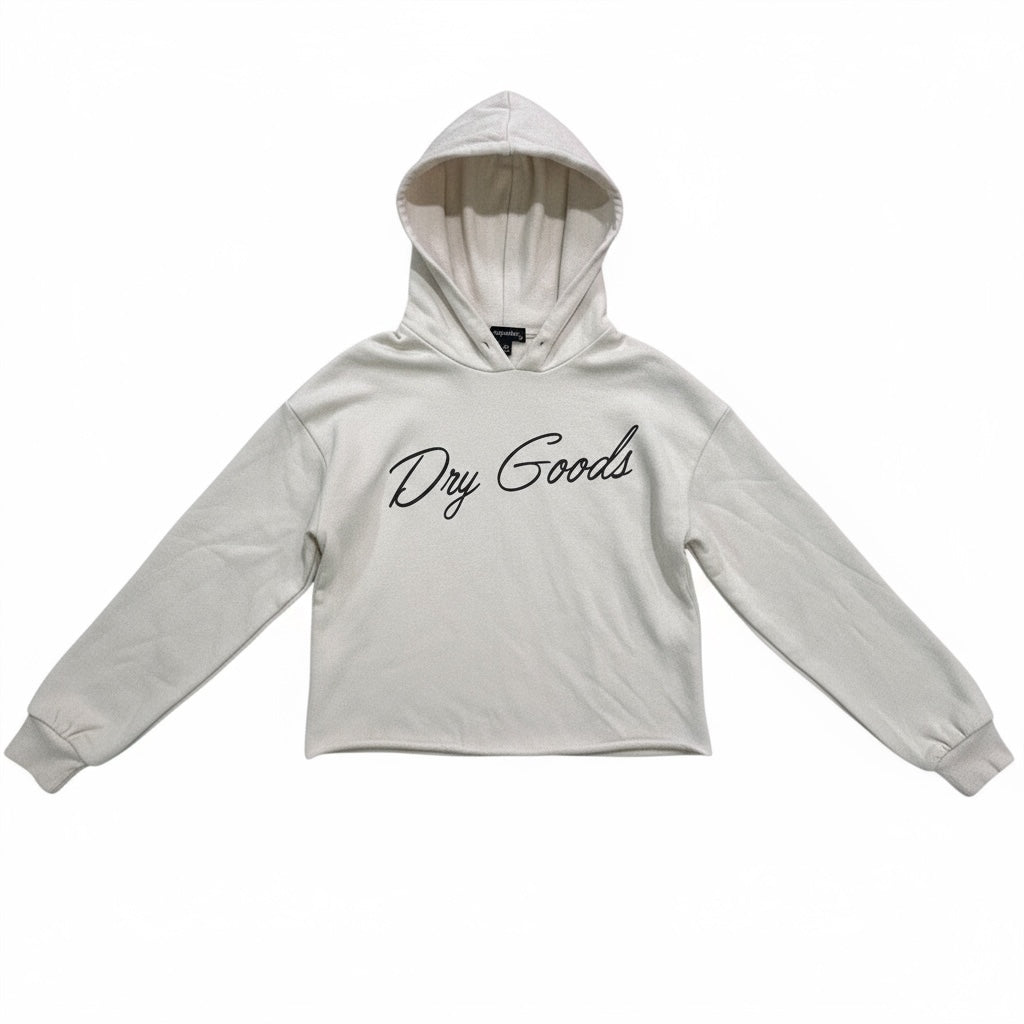 Originality Crop Hoodie Women's XS Pullover Ivory Cropped Sweatshirt