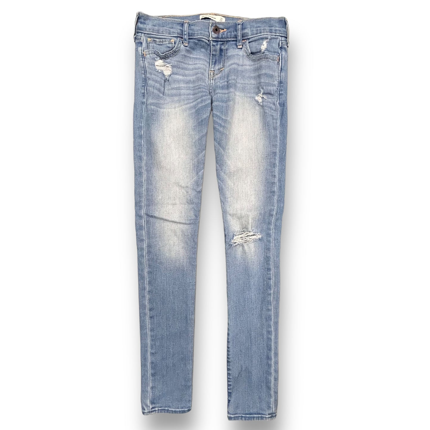 Abercrombie Kids Youth Girl Size 14 Jeans Distressed Denim Skinny Jegging
