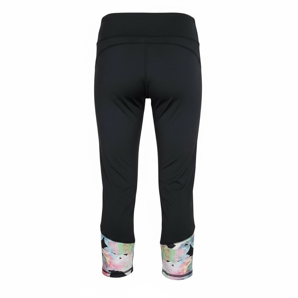 Women's Size Small Black Capri Leggings Nylon Spandex Activewear Bottoms