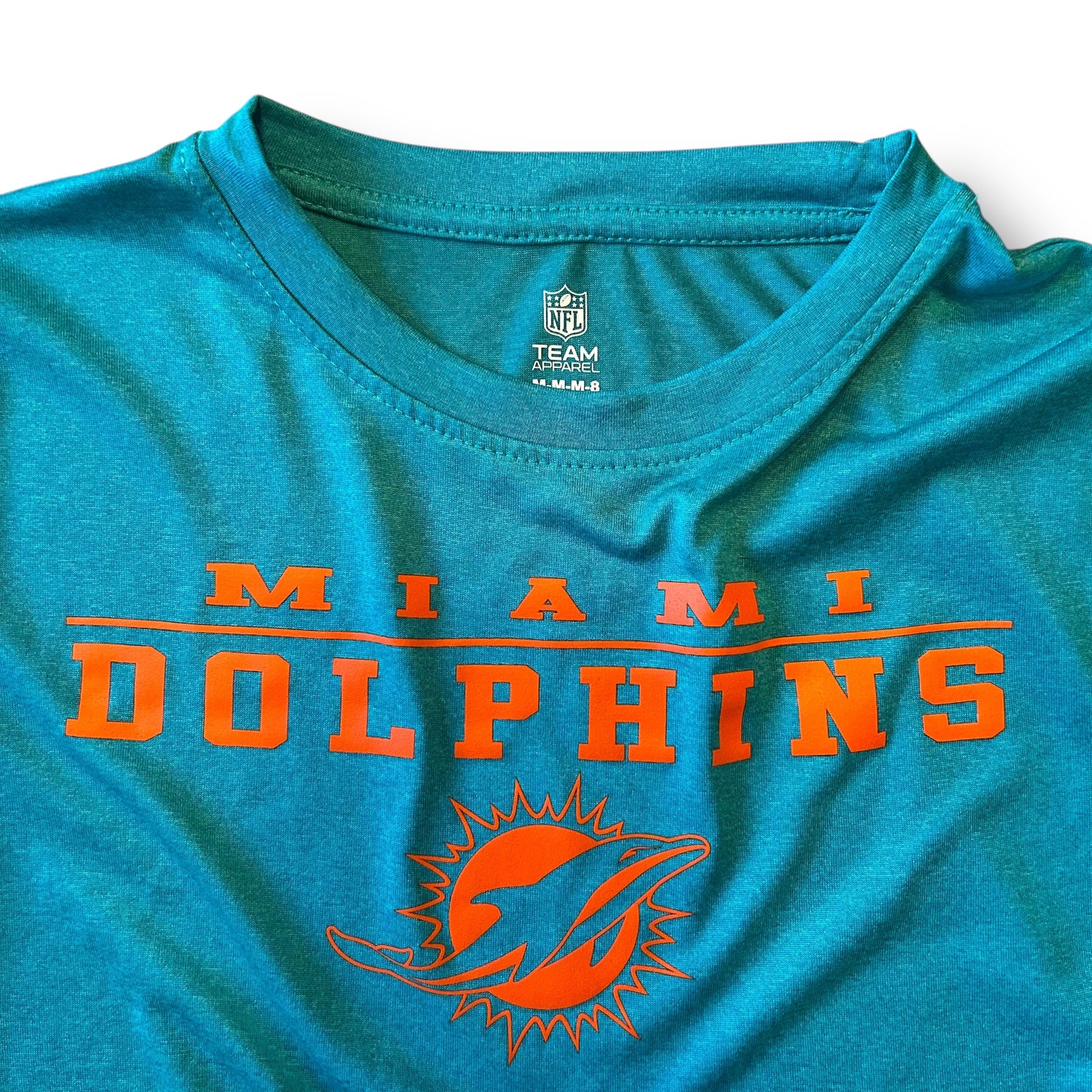 Miami Dolphins Football NFL Team Apparel Kids Size 8 (M) Quick-Dry T-Shirt