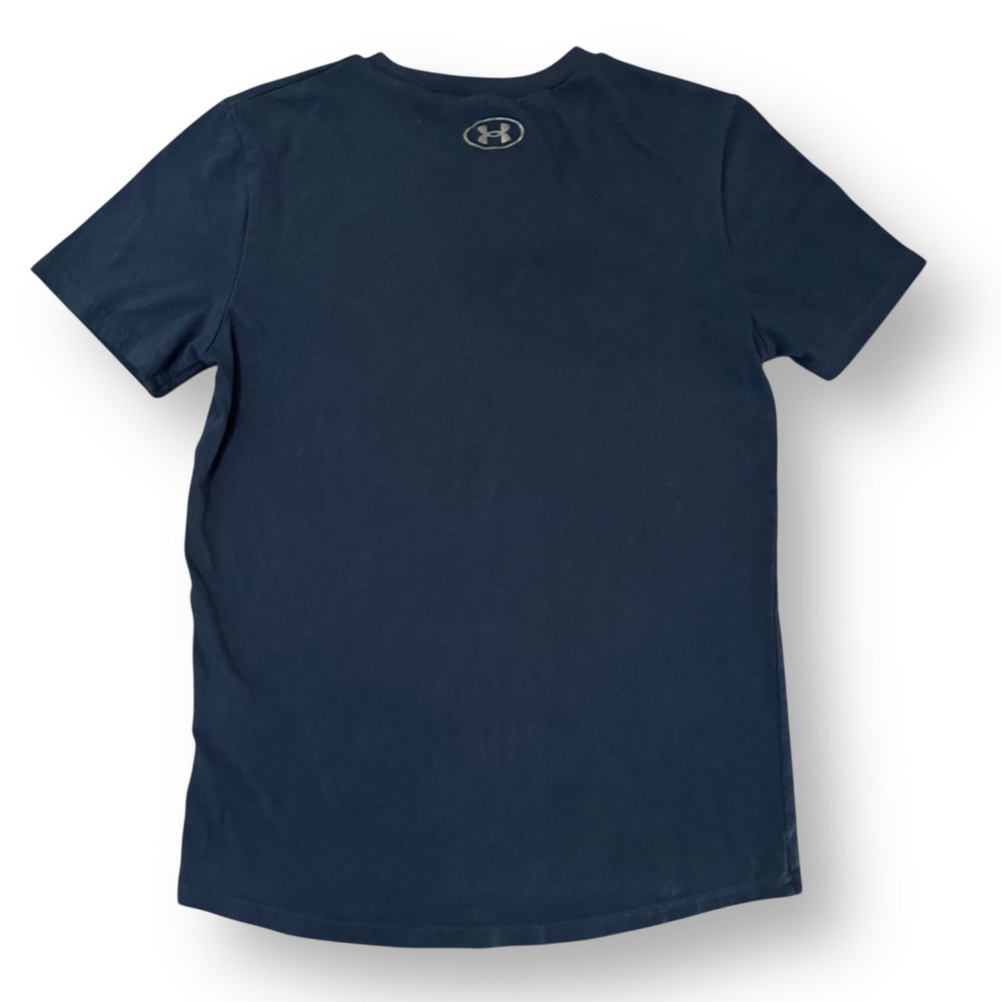 Boys YMD Under Armour T-Shirt Size 10/12 Navy Blue Short Sleeve Activewear Shirt